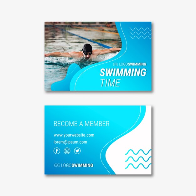 Modèle de carte de visite avec piscine