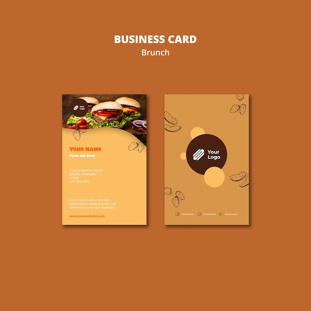 Modèle de carte de visite pour brunch