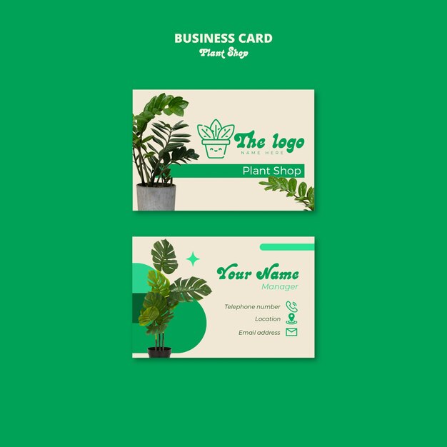 Modèle de carte de visite pour l'entretien des plantes