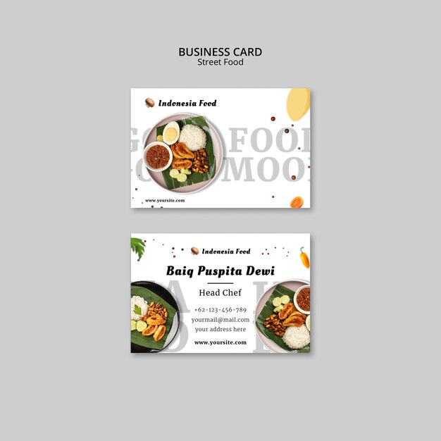 Modèle de carte de visite pour le festival de la cuisine de rue
