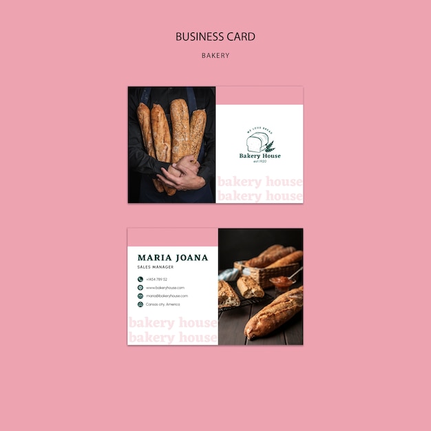 PSD gratuit modèle de carte de visite de produits de boulangerie