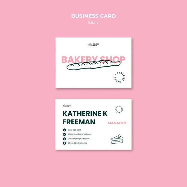 Modèle de carte de visite de produits de boulangerie