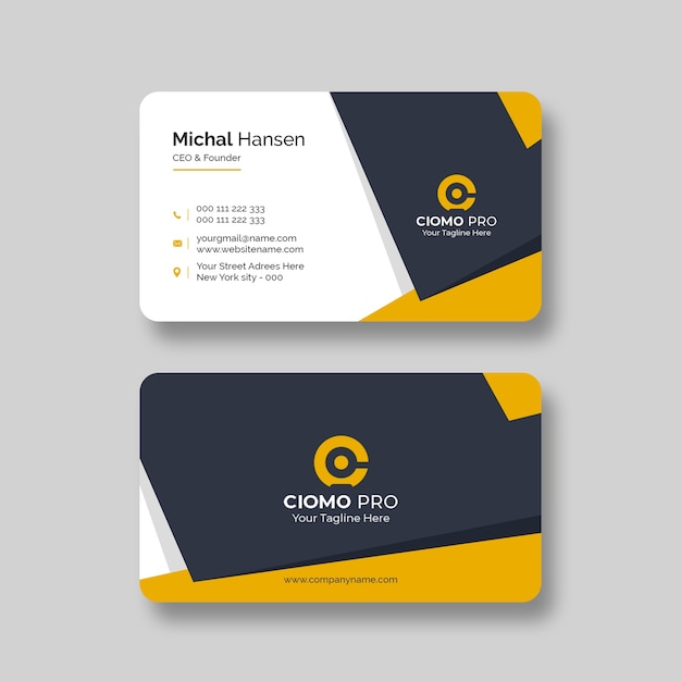 Modèle de carte de visite professionnelle propre