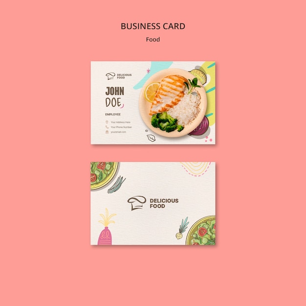PSD gratuit modèle de carte de visite de restaurant de cuisine délicieuse