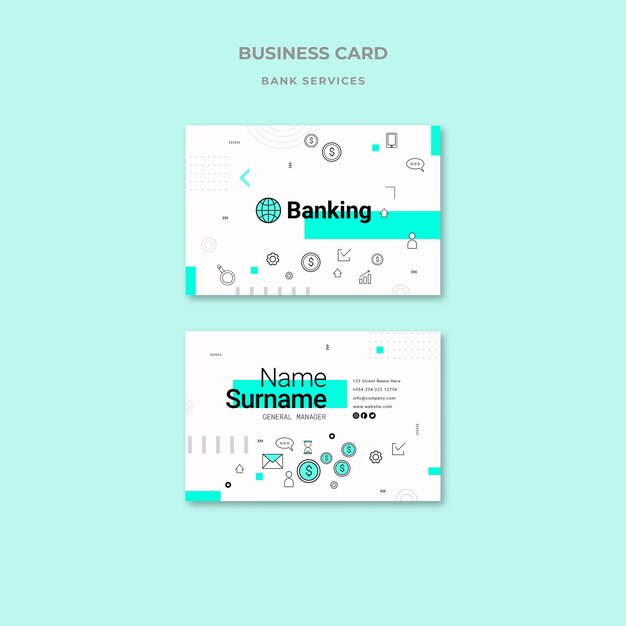 Modèle de carte de visite de services bancaires