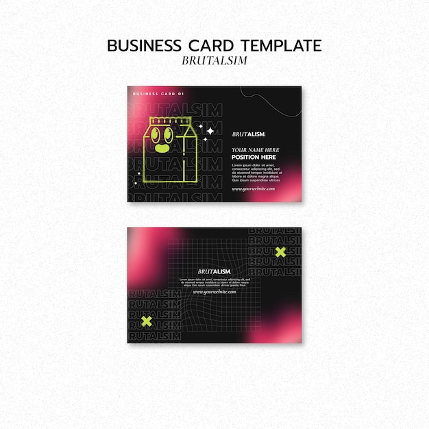 PSD gratuit modèle de carte de visite de style brutalisme