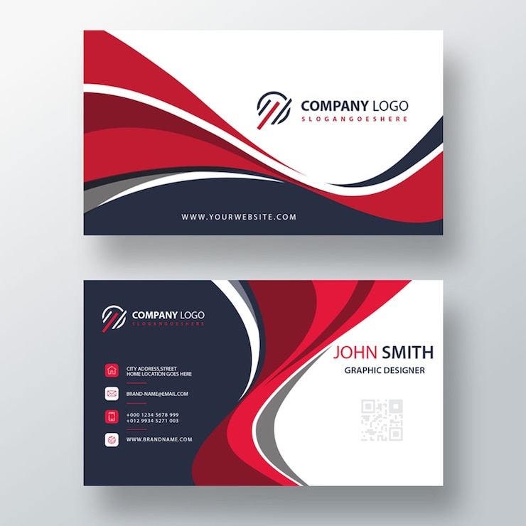 PSD gratuit modèle de carte de visite style ondulé