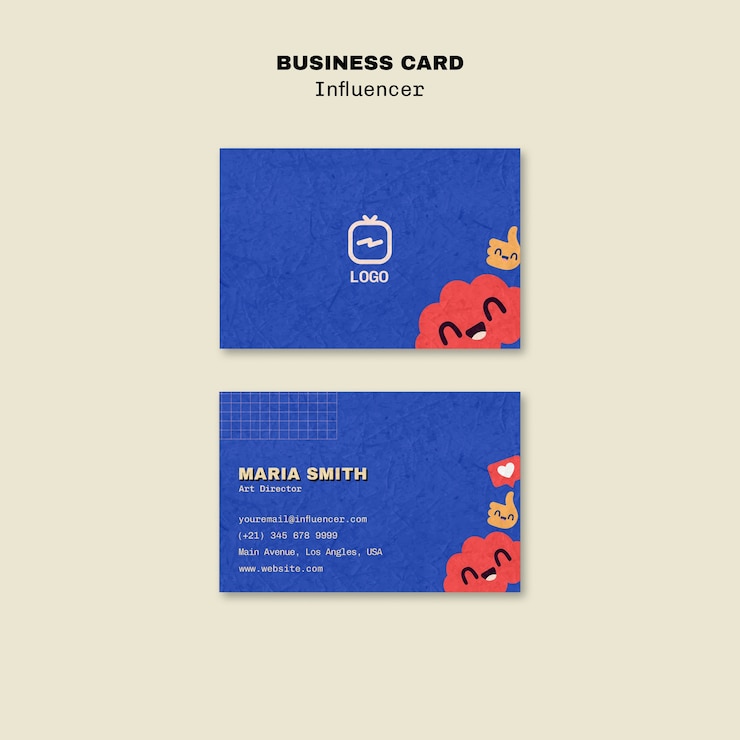 PSD gratuit modèle de carte de visite de style de vie d'influenceur