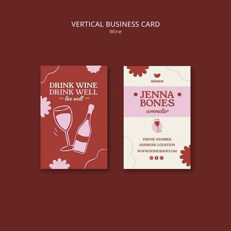 PSD gratuit modèle de carte de visite de vin