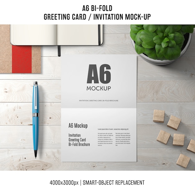 PSD gratuit modèle de carte de voeux bi-fold professionnel a6