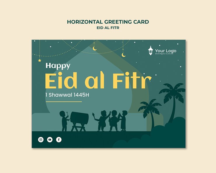 PSD gratuit modèle de carte de vœux pour la célébration de l'aïd al-fitr