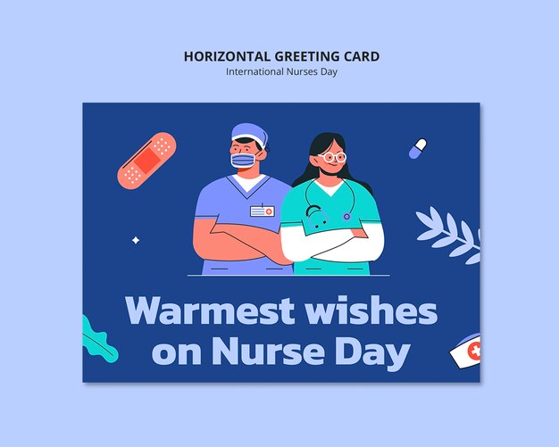 Modèle de carte de vœux pour la journée internationale des infirmières