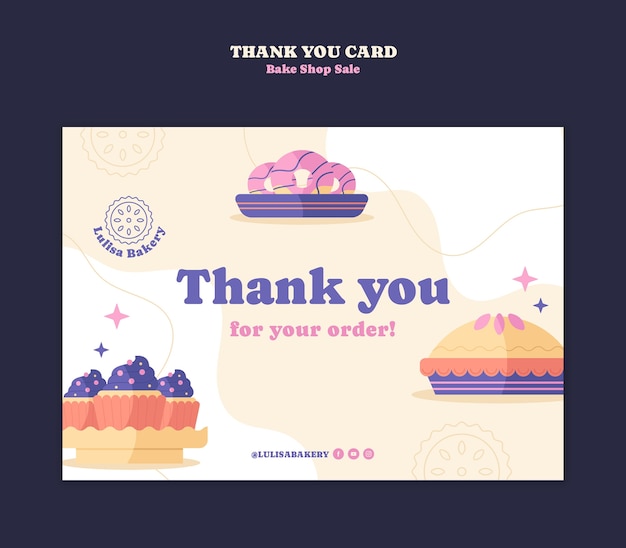 PSD gratuit modèle de carte de vœux pour la vente de gâteaux