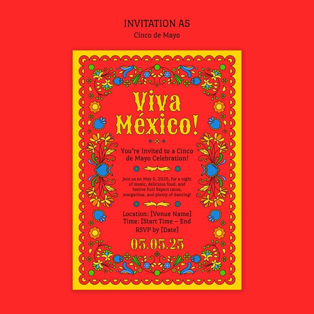 Modèle de célébration du Cinco de Mayo