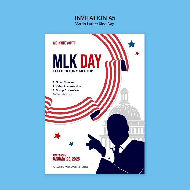 PSD gratuit modèle de célébration du jour de martin luther king