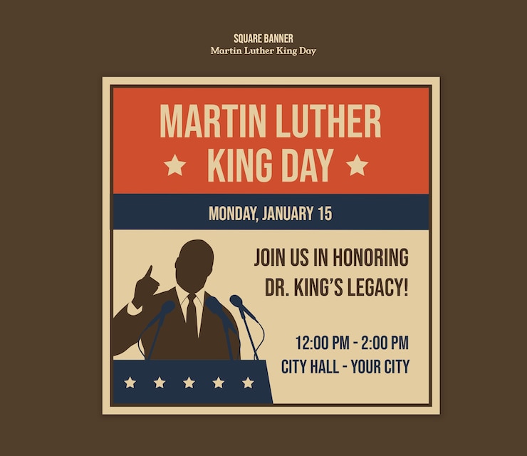 PSD gratuit modèle de célébration du jour de martin luther king