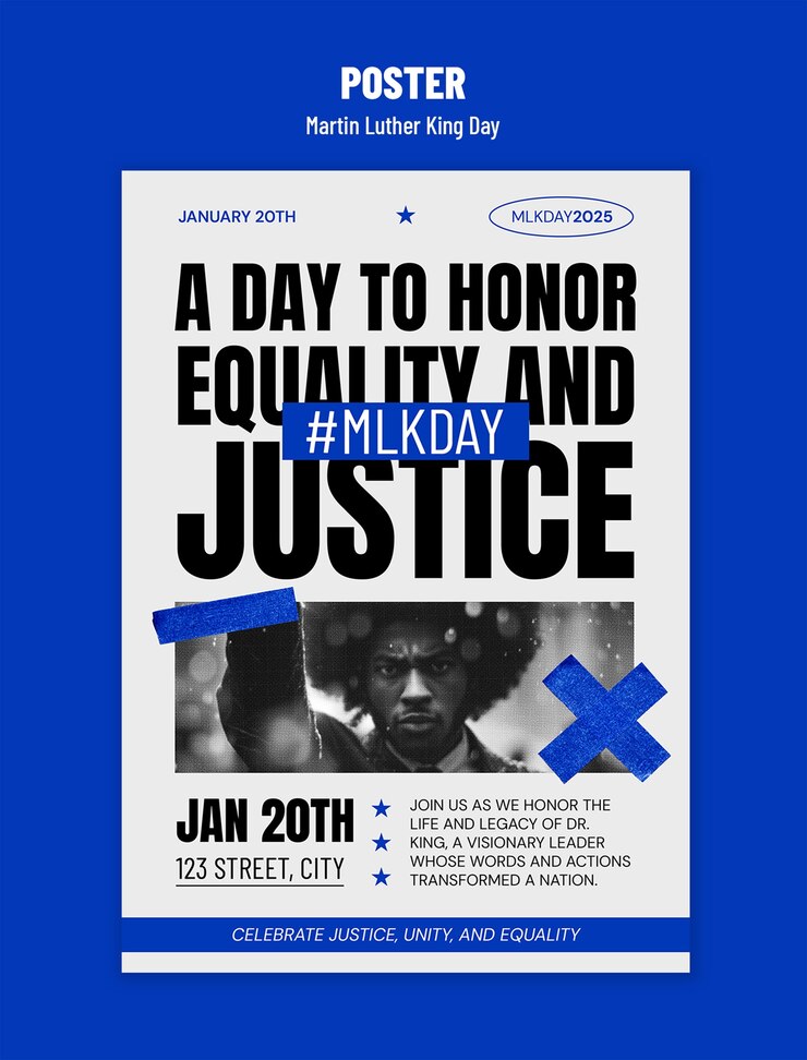 PSD gratuit modèle de célébration du jour de martin luther king