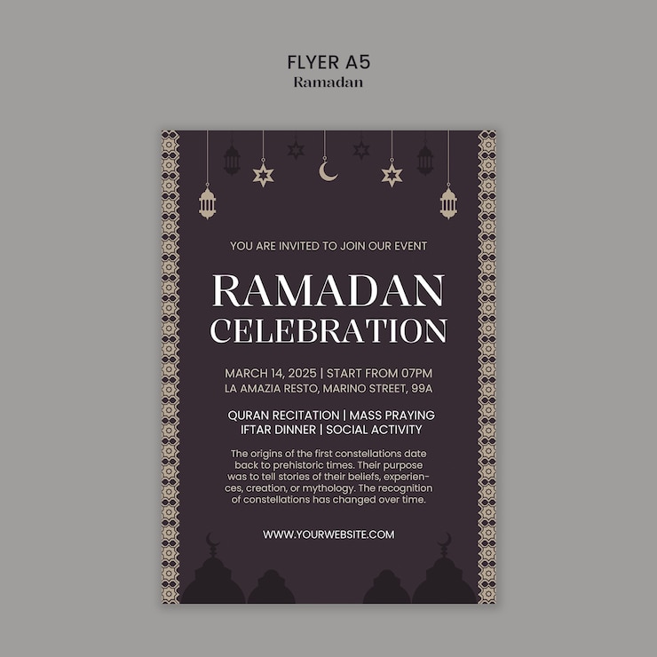 PSD gratuit modèle de célébration du ramadan