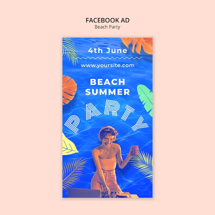PSD gratuit modèle de célébration de la fête de plage