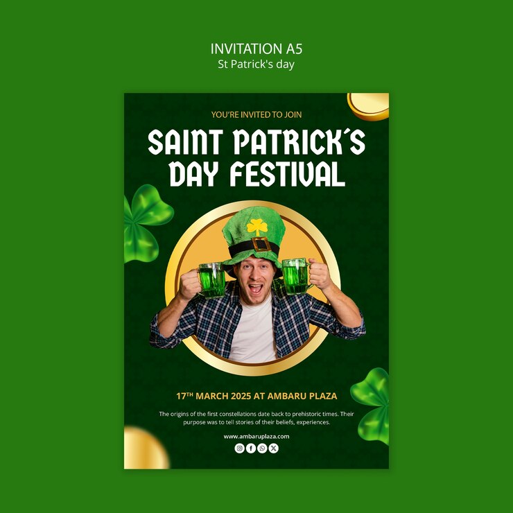 PSD gratuit modèle de célébration de la fête de saint-patrick