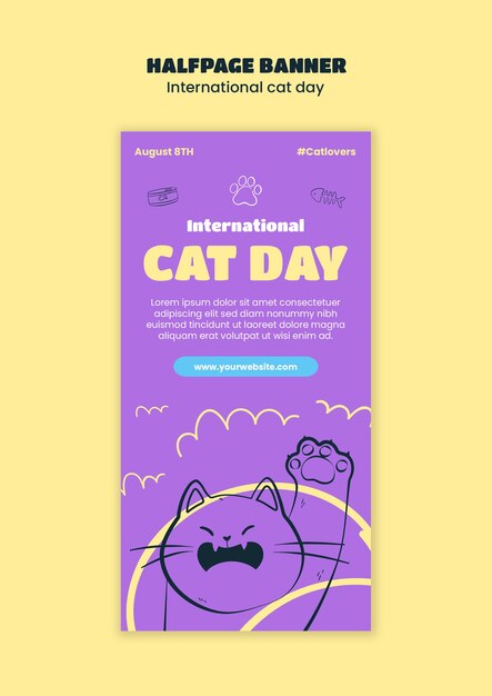 Modèle de célébration de la journée internationale du chat