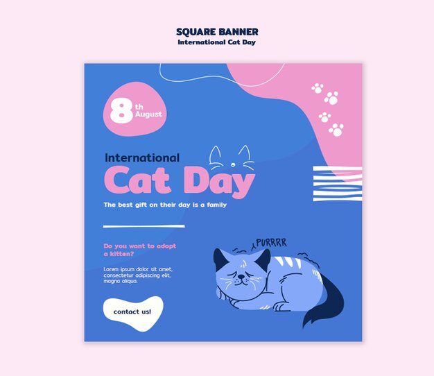 Modèle de célébration de la journée internationale du chat