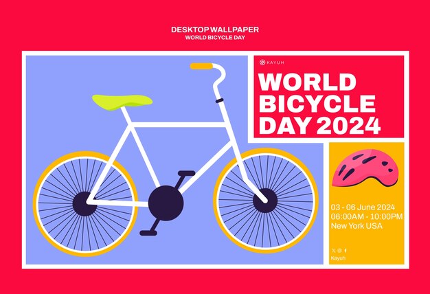 Modèle de célébration de la journée mondiale de la bicyclette