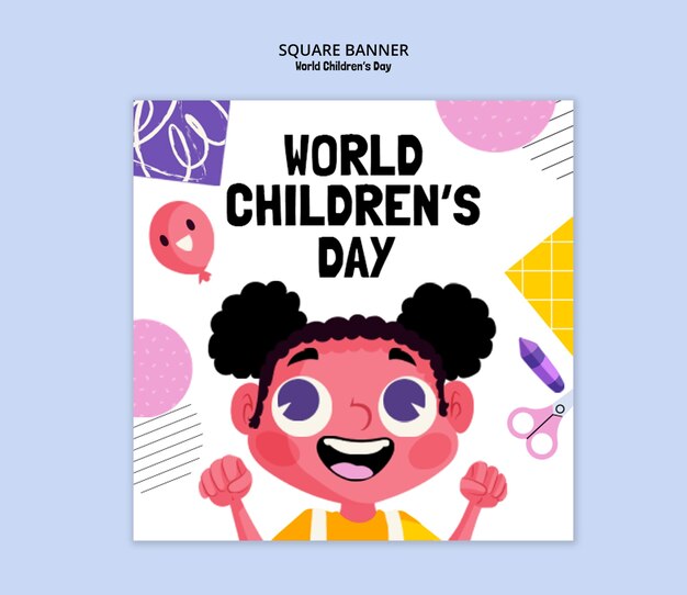 Modèle de célébration de la journée mondiale de l'enfance