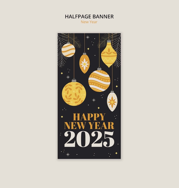 PSD gratuit modèle de célébration de la nouvelle année 2025