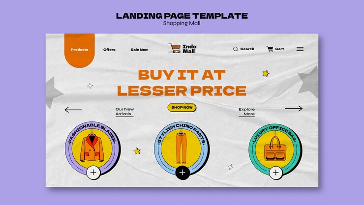 PSD gratuit modèle de centre commercial à design plat