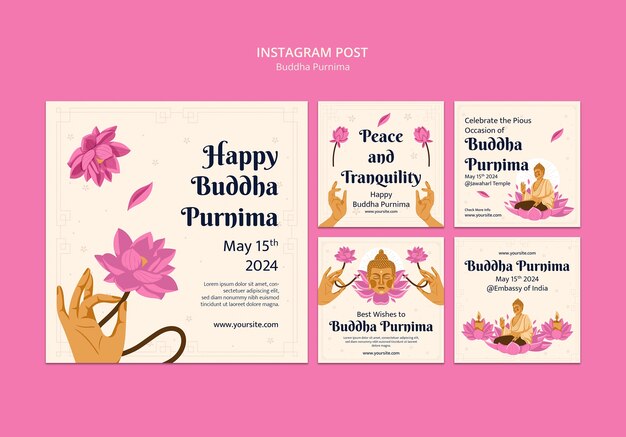 modèle de cérémonie de Bouddha Purnima