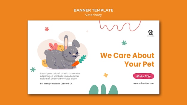 PSD gratuit modèle de clinique vétérinaire de bannière