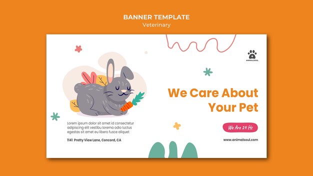 Modèle de clinique vétérinaire de bannière