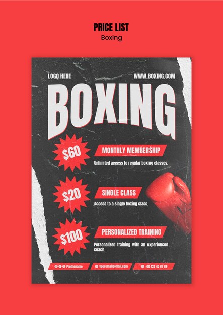 Modèle de club de boxe