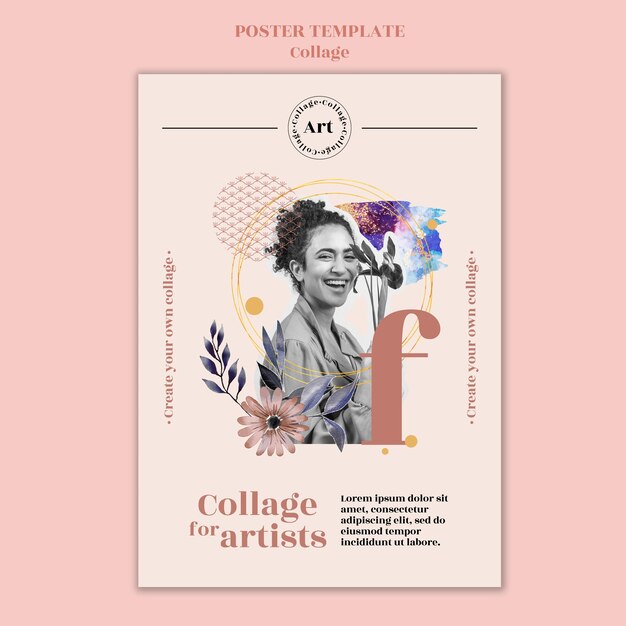 Modèle de collage d'affiche pour artistes
