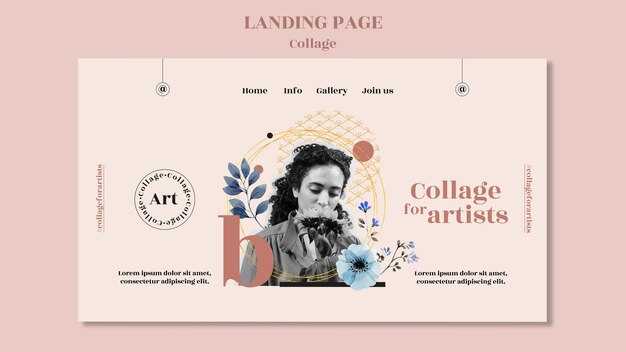 Modèle de collage de page de destination pour artistes
