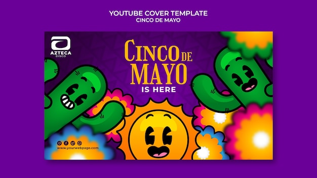 PSD gratuit modèle coloré de cinco de mayo