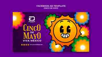 PSD gratuit modèle coloré de cinco de mayo