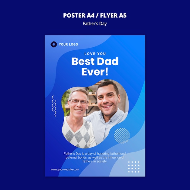 Modèle de concept affiche fête des pères