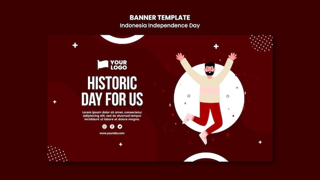 PSD gratuit modèle de concept de bannière de fête de l'indépendance de l'indonésie