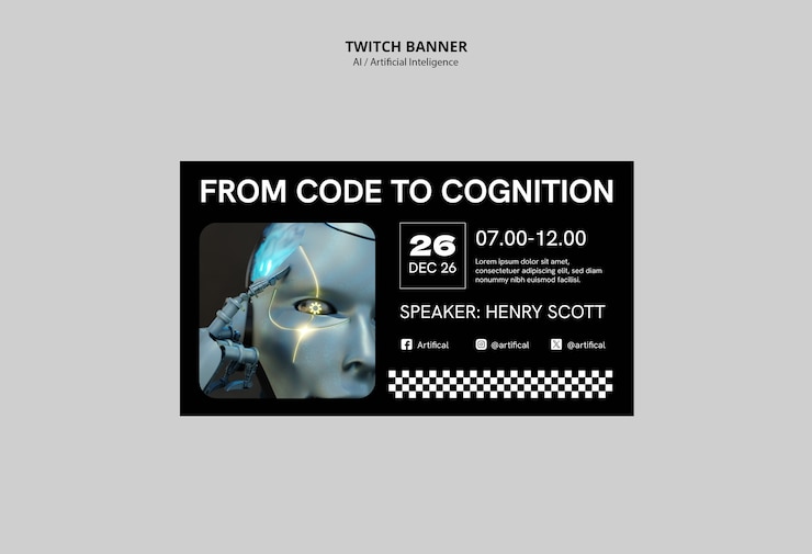 PSD gratuit modèle de concept d'intelligence artificielle