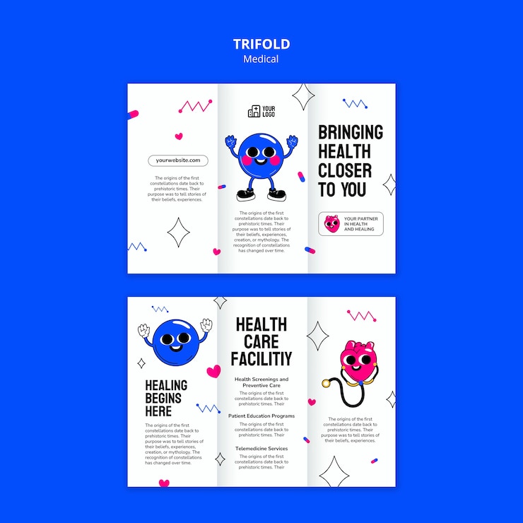 PSD gratuit modèle de concept médical dessiné à la main