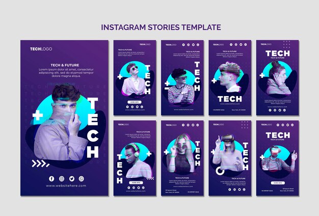 Modèle de concept Tempalte Tech & Future Instagram Stories