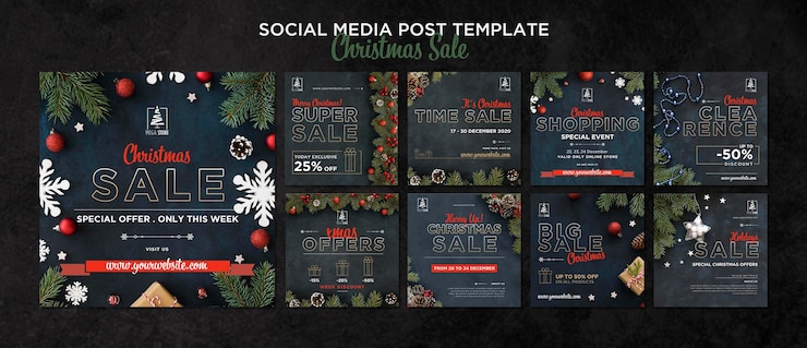 PSD gratuit modèle de concept de vente de noël