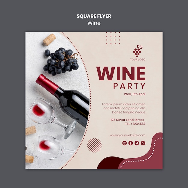 PSD gratuit modèle de concept de vin