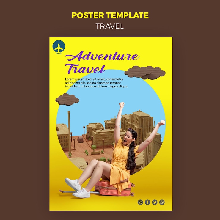 PSD gratuit modèle de concept de voyage