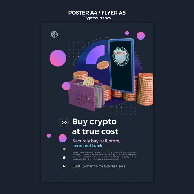 Modèle de conception d'affiche de crypto-monnaie