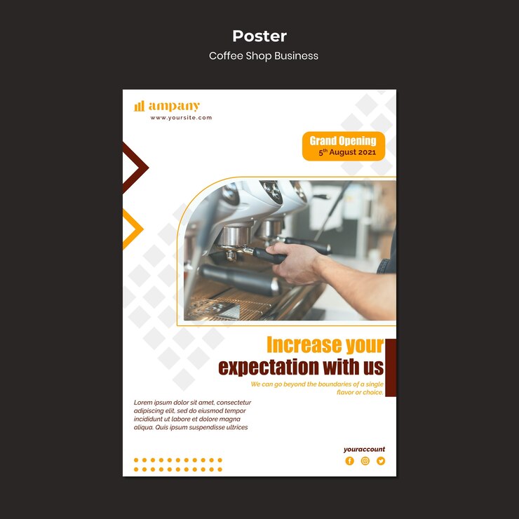 PSD gratuit modèle de conception d'affiche d'entreprise de café