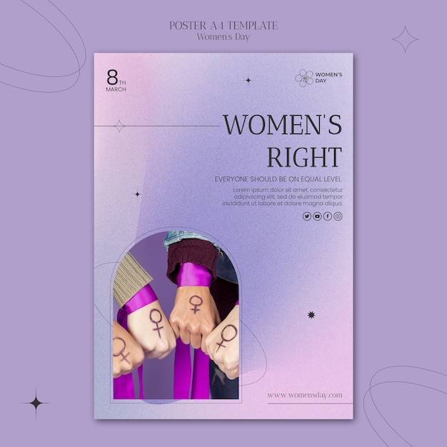 PSD gratuit modèle de conception d'affiche ou de flyer pour la journée de la femme