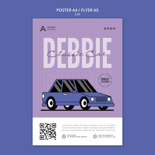 PSD gratuit modèle de conception d'affiche ou de flyer de vente de voiture